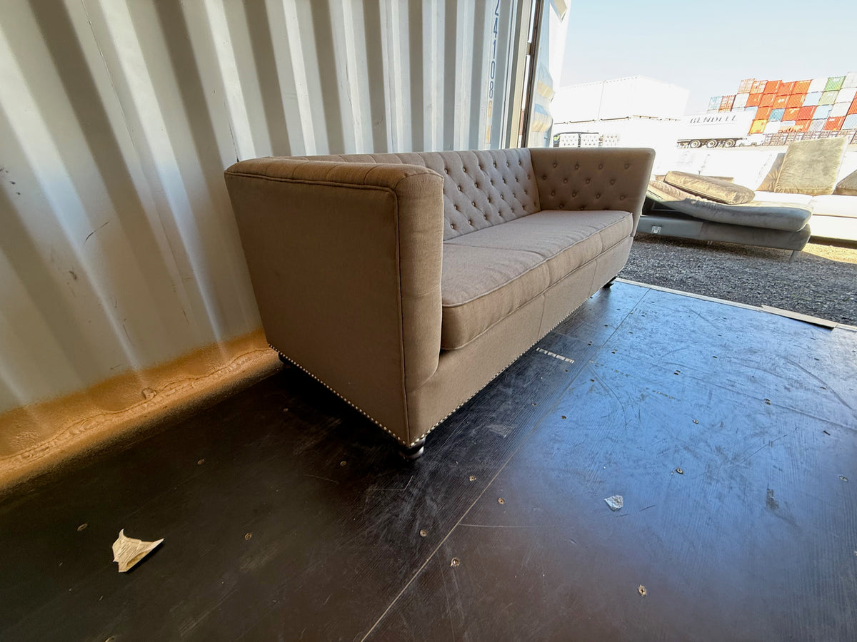 Brown/Beige Tufted Sofa