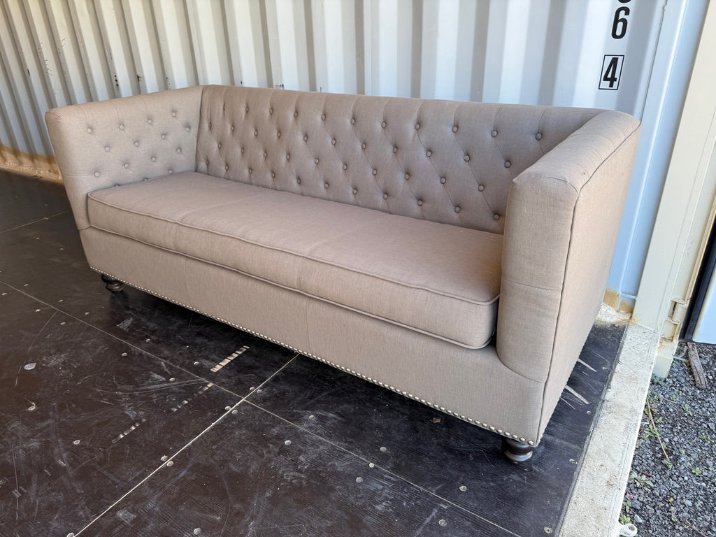 Brown/Beige Tufted Sofa
