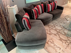 Modern Designer Custom Sofa in Dark Grey/Charcoal
