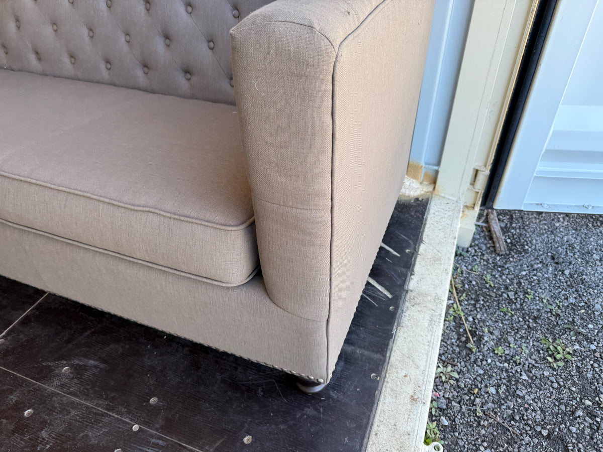 Brown/Beige Tufted Sofa