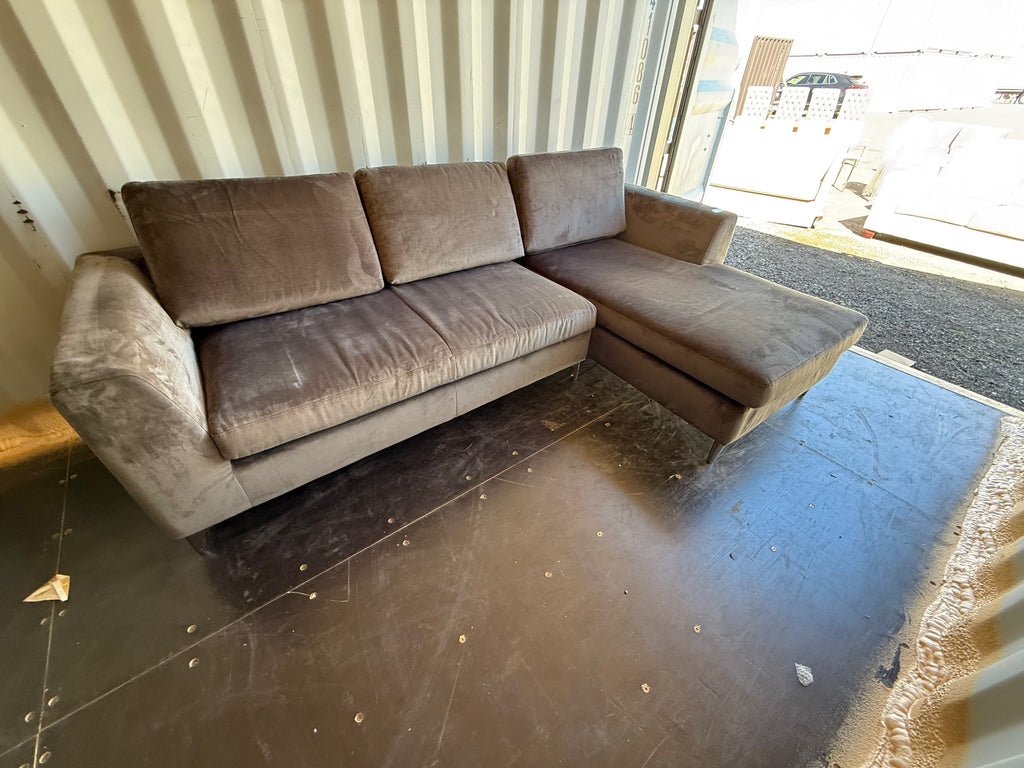 Grey Velvet Sectional Sofa