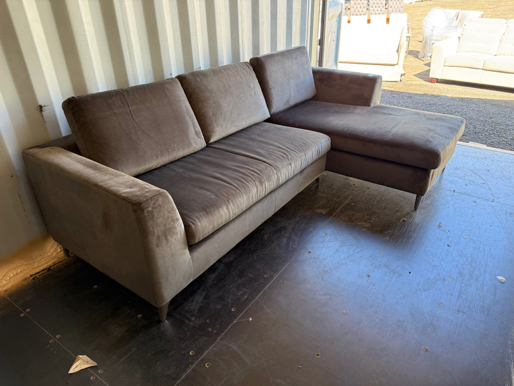 Grey Velvet Sectional Sofa