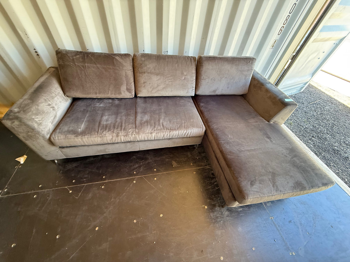 Grey Velvet Sectional Sofa