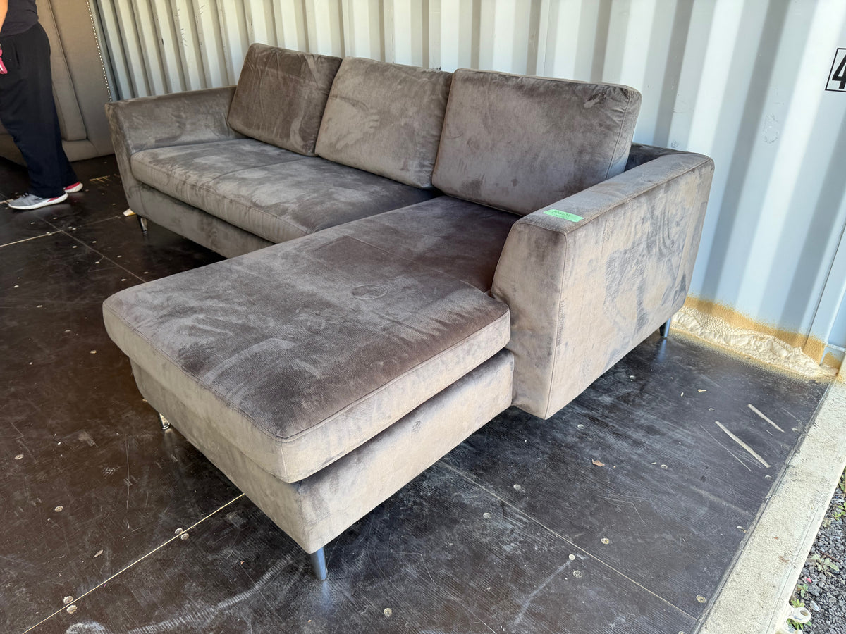Grey Velvet Sectional Sofa