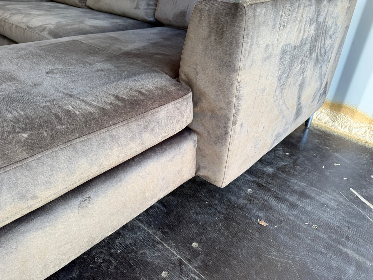 Grey Velvet Sectional Sofa