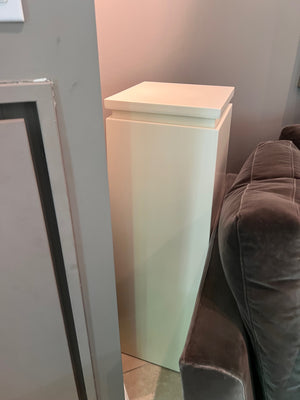 White Lacquered Pedestal Stand- 12" x 12" x 40"h