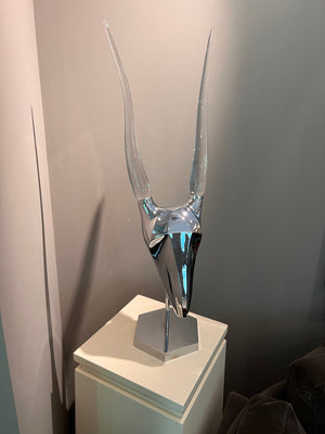 Vintage 'Karl Springer Style' Gazelle Head Decor with Lucite Horns
