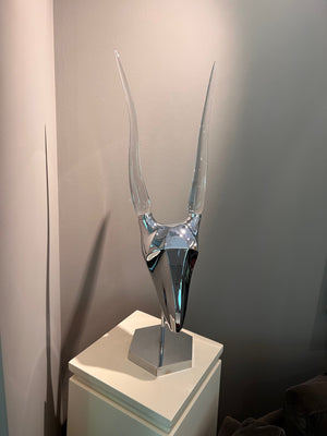 Vintage 'Karl Springer Style' Gazelle Head Decor with Lucite Horns