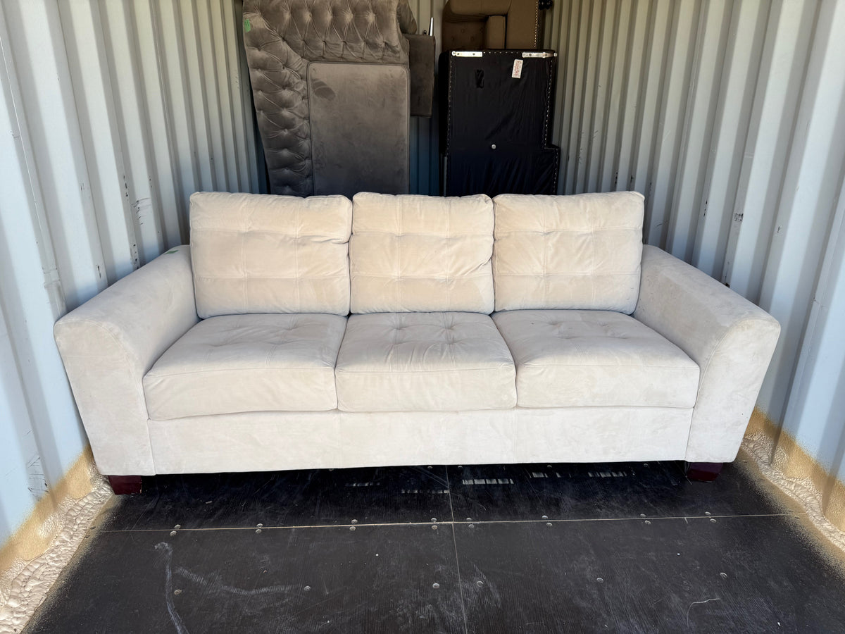 Beige Microsuede Sofa