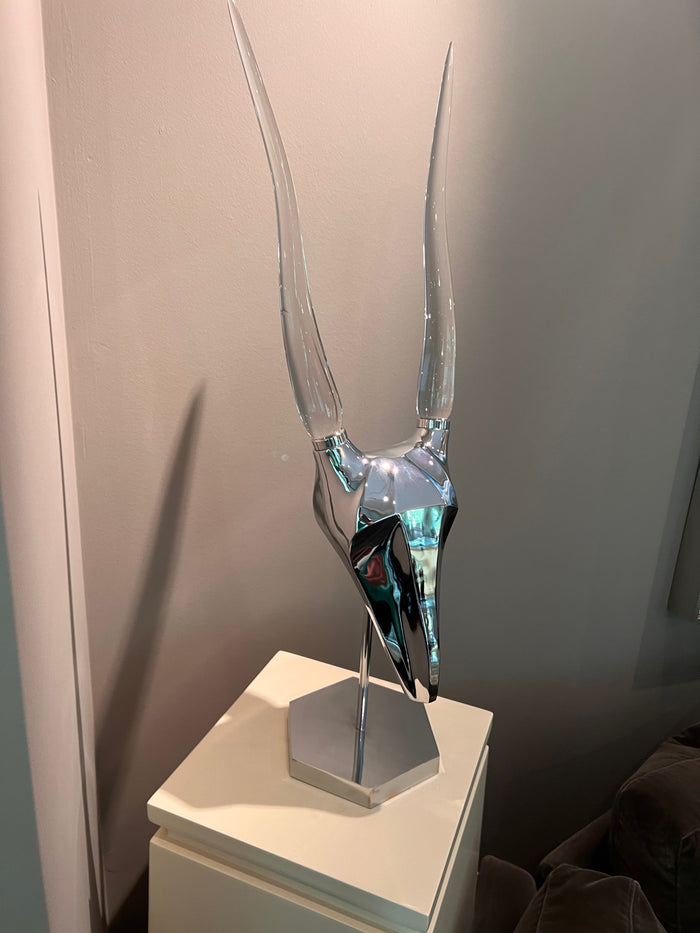 Vintage 'Karl Springer Style' Gazelle Head Decor with Lucite Horns