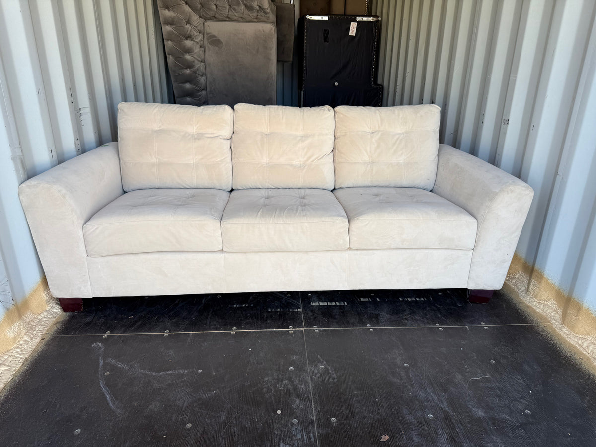 Beige Microsuede Sofa