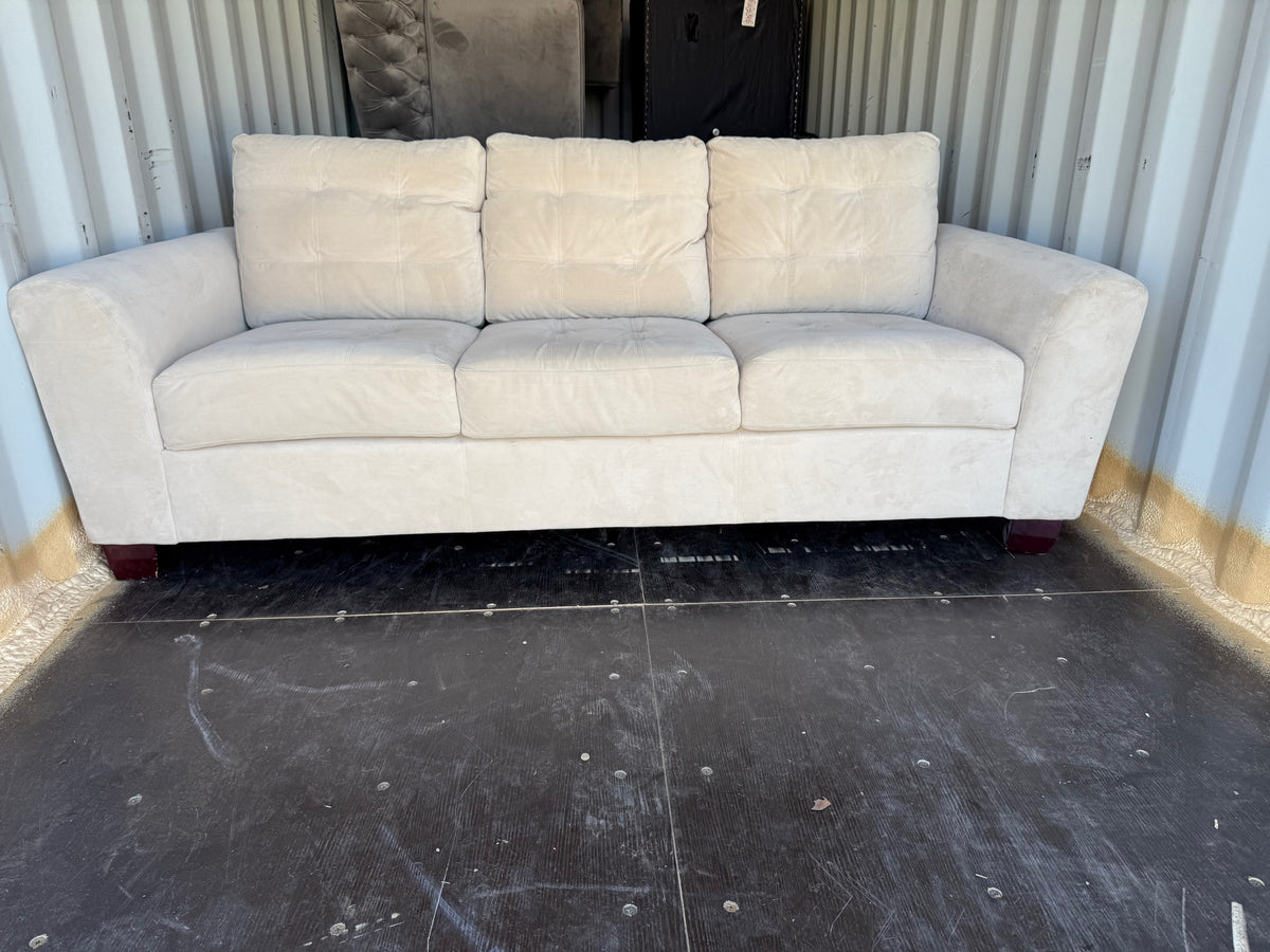 Beige Microsuede Sofa