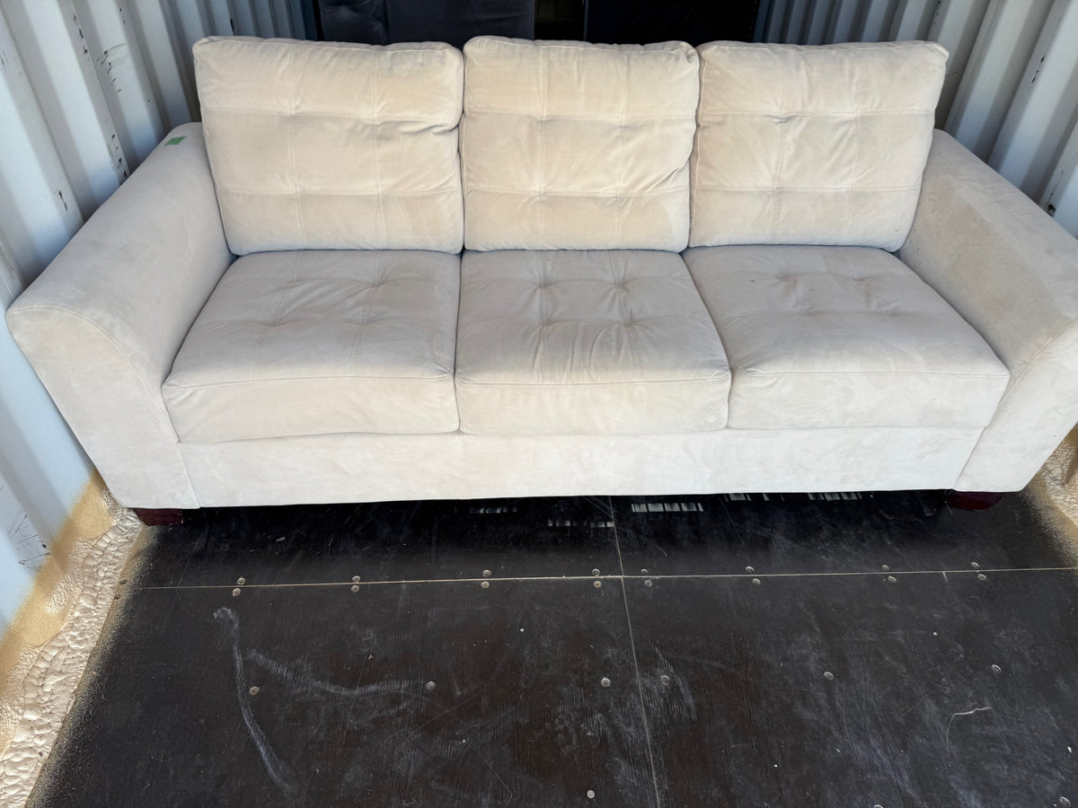 Beige Microsuede Sofa