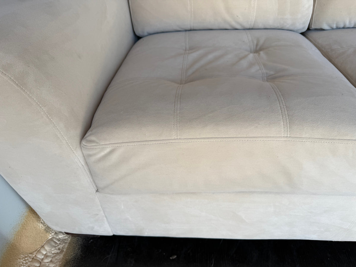 Beige Microsuede Sofa