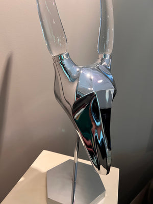Vintage 'Karl Springer Style' Gazelle Head Decor with Lucite Horns