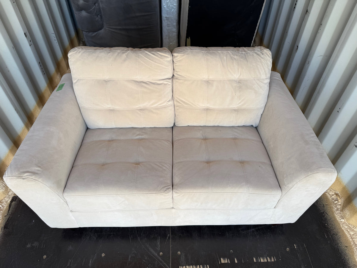 Beige Microsuede Love Seat