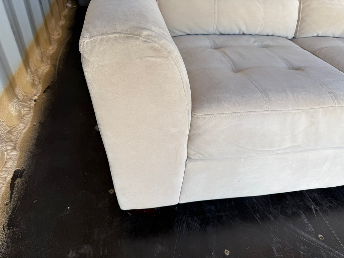 Beige Microsuede Love Seat