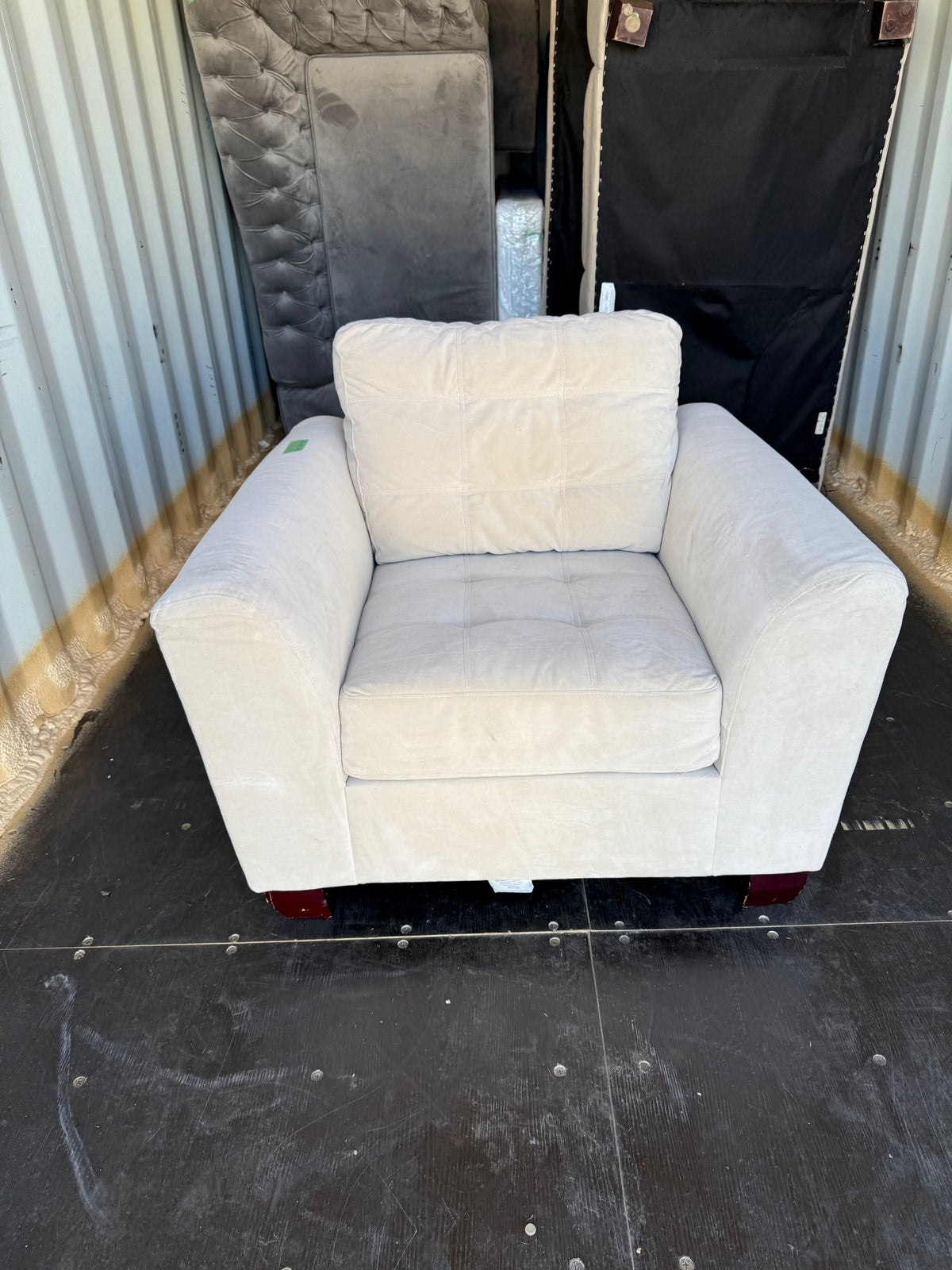 Beige Microsuede Love Seat (Copy)