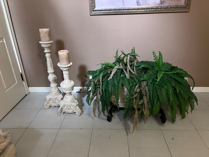 Planter + 2 Floor Candle Holders