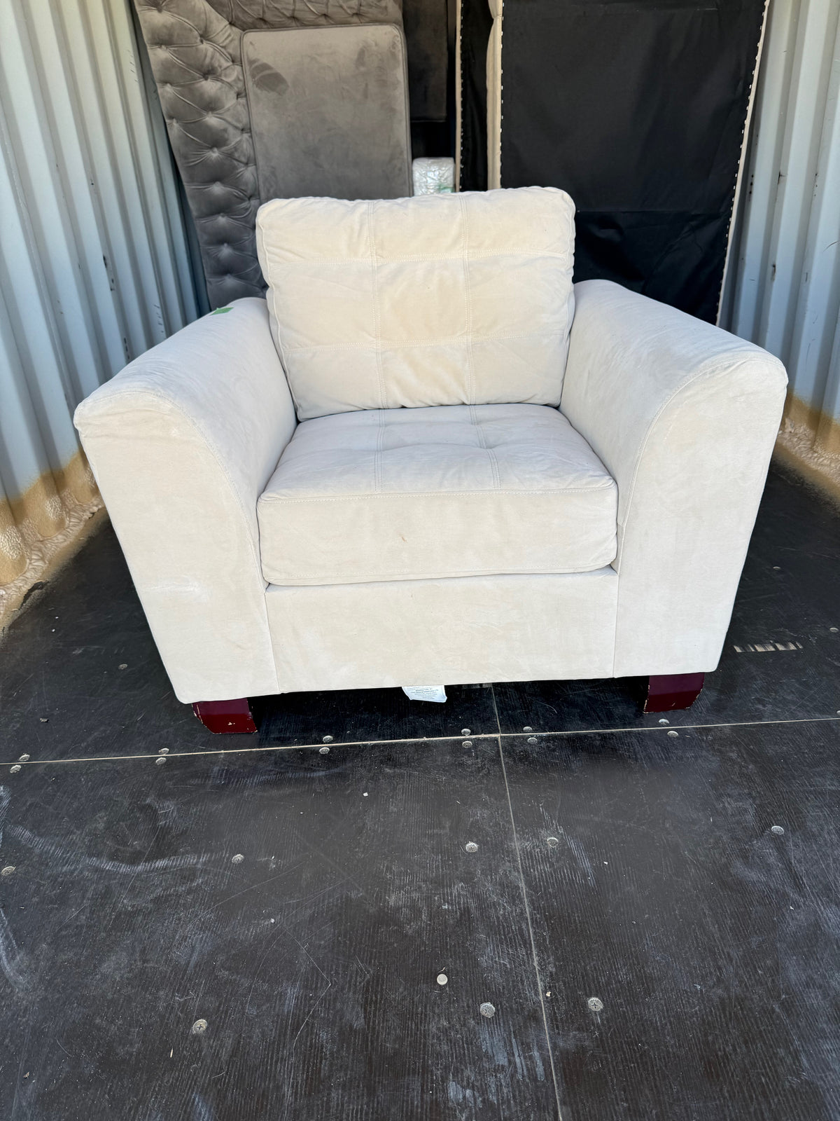 Beige Microsuede Love Seat (Copy)