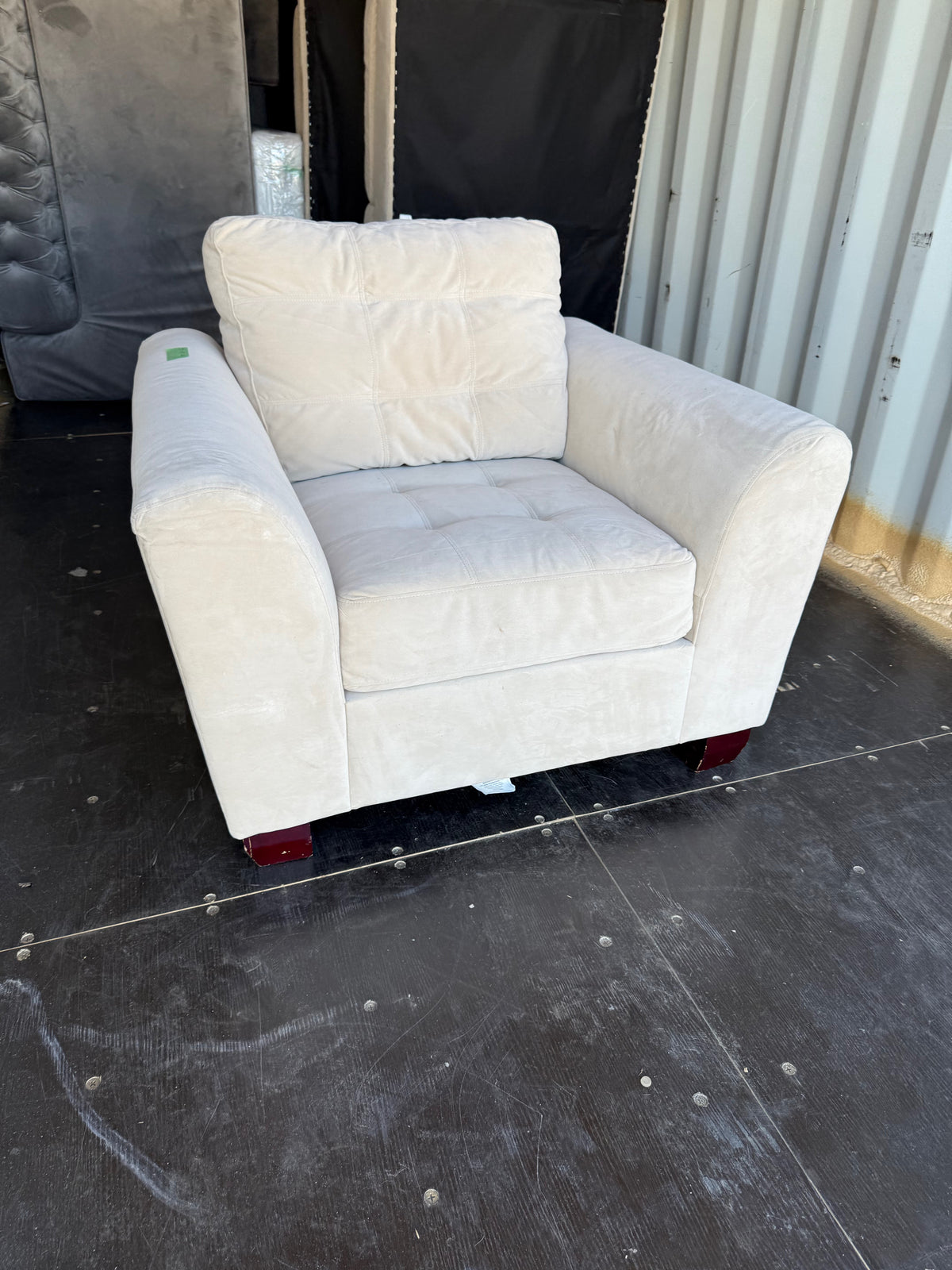 Beige Microsuede Love Seat (Copy)