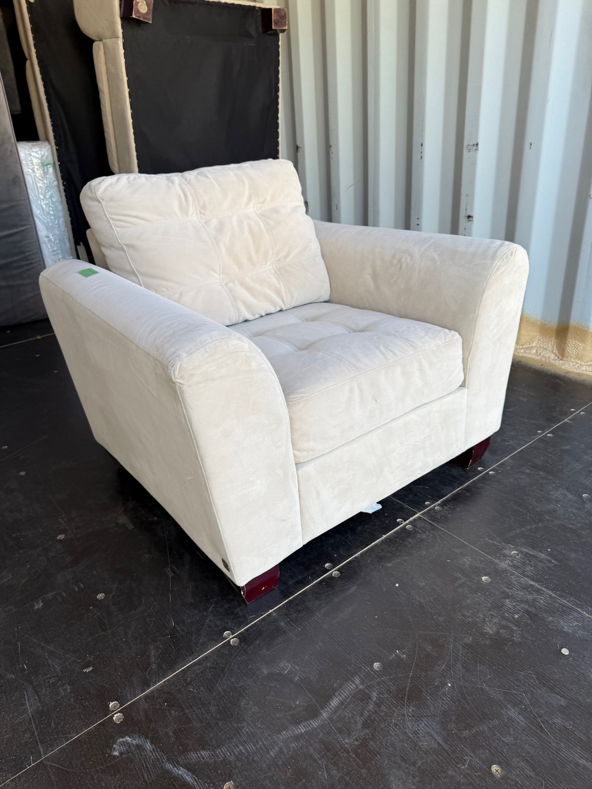 Beige Microsuede Love Seat (Copy)