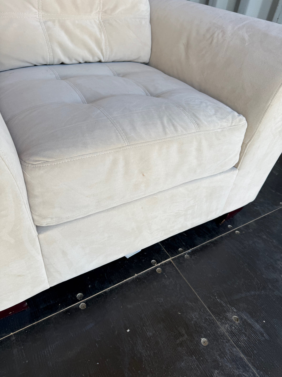 Beige Microsuede Love Seat (Copy)