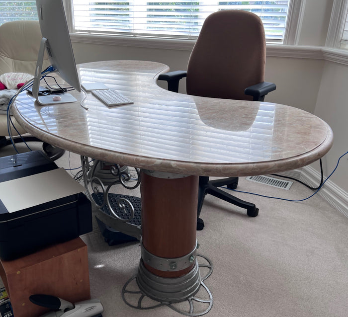 Palma Brava Marble Top Kidney Desk