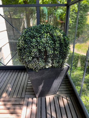 Pair of Outdoor Artificial Booxwood Plants with Planters