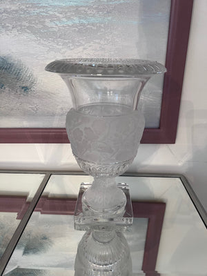 Vintage Athena Frosted Crystal Vase Shannon of Ireland by Godinger