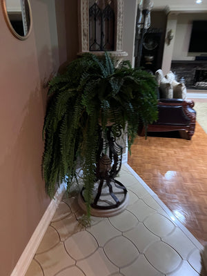 Plant Stand with Faux Plant