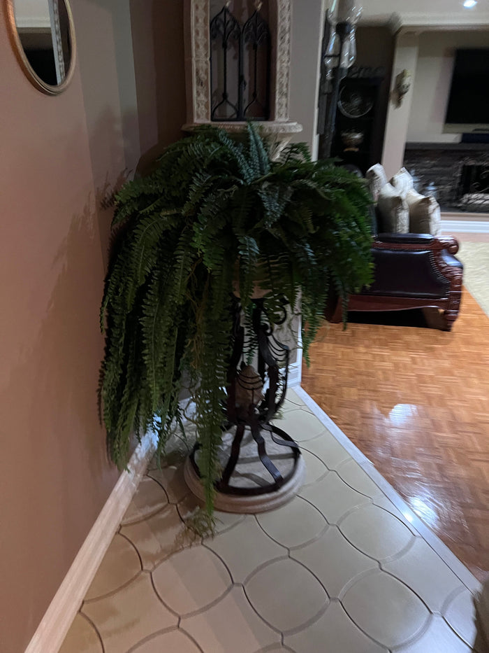 Plant Stand with Faux Plant