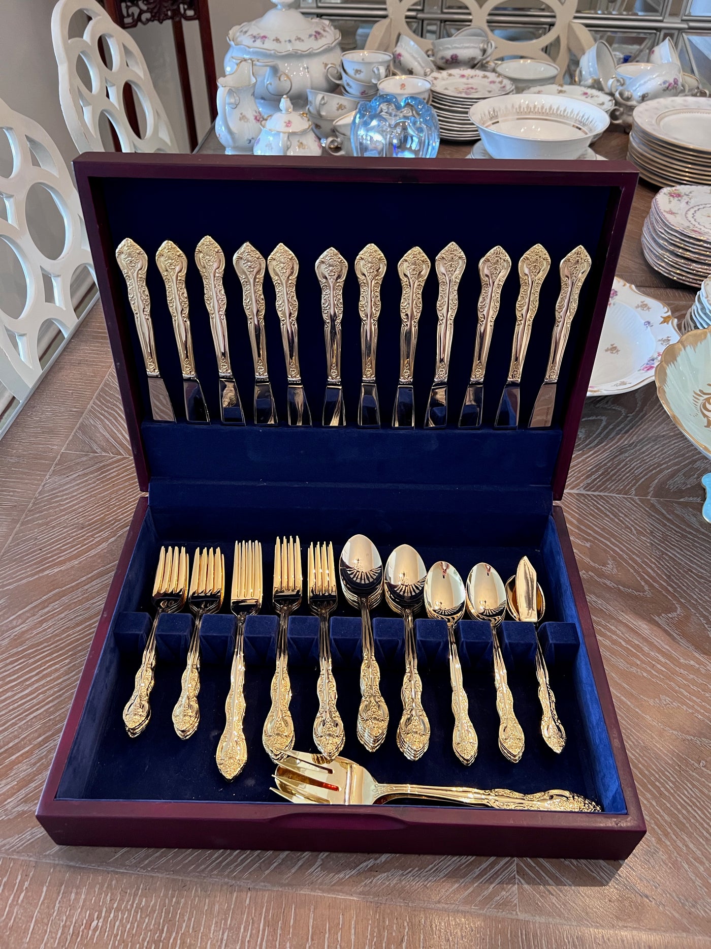 International china gold plated silverware store