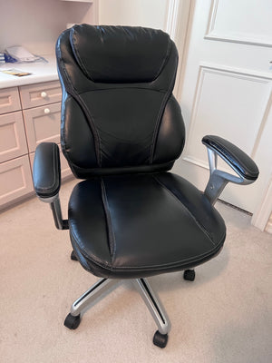 Black Bonded Leather Office Chair