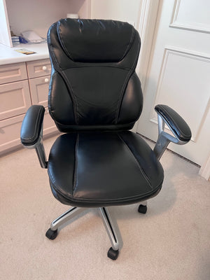 Black Bonded Leather Office Chair