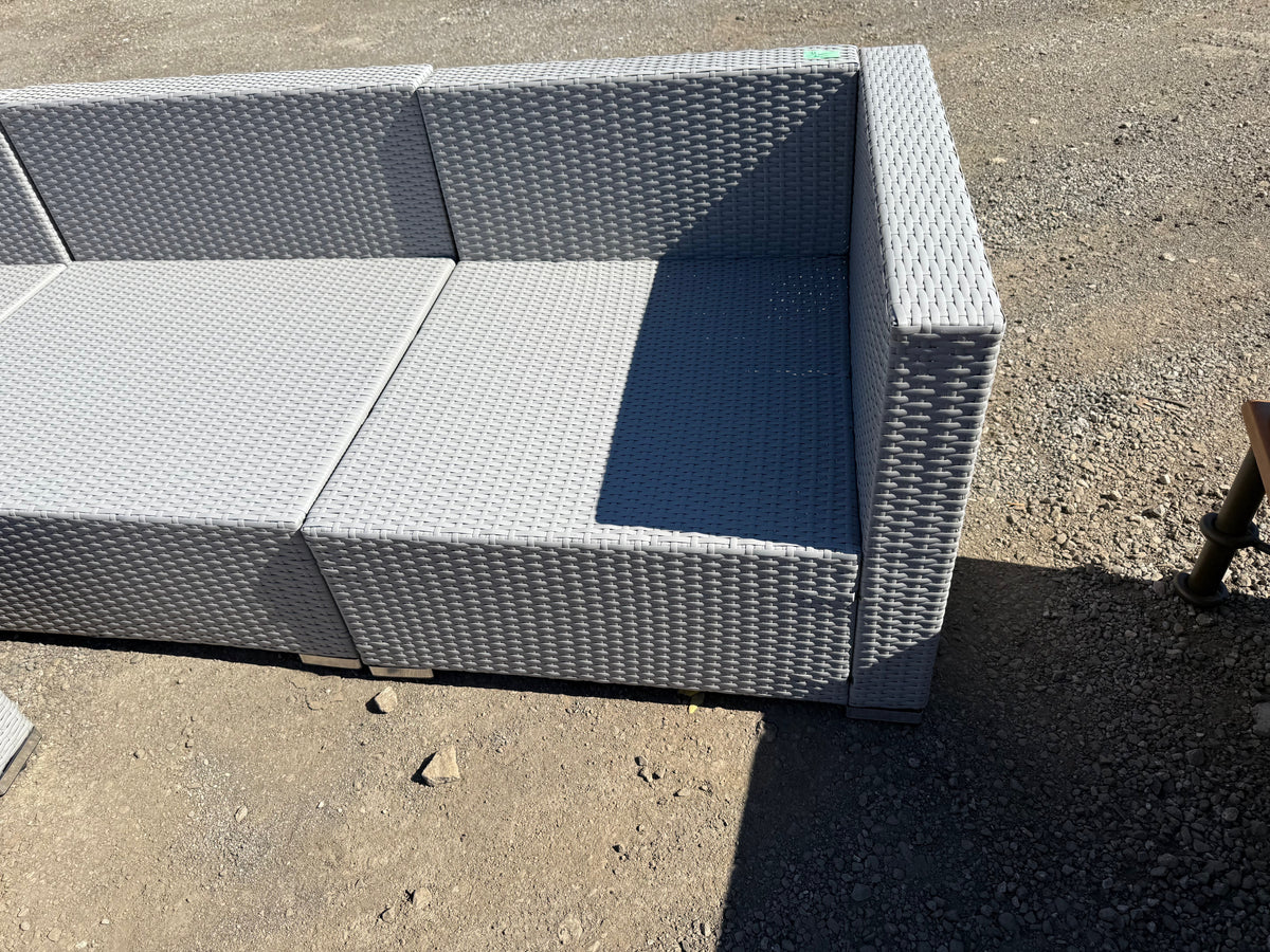 Outdoor Modular Patio Sofa + Ottoman, *WITHOUT CUSHIONS (SOLD AS SHOWN)