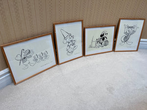 4 Vintage Walt Disney silkscreen lithographs- Published by The Art Group Limited London England