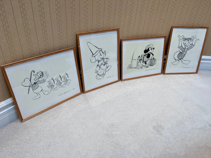 4 Vintage Walt Disney silkscreen lithographs- Published by The Art Group Limited London England