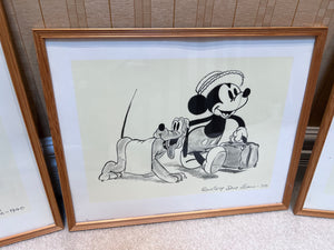 4 Vintage Walt Disney silkscreen lithographs- Published by The Art Group Limited London England