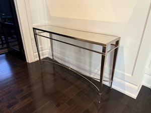 Mirrored Top Chrome Console Table
