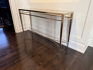Mirrored Top Chrome Console Table