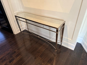 Mirrored Top Chrome Console Table