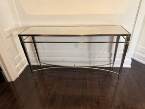 Mirrored Top Chrome Console Table