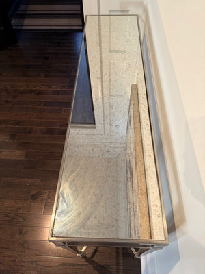 Mirrored Top Chrome Console Table