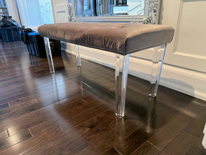 Tufted Bench with Acrylic Legs