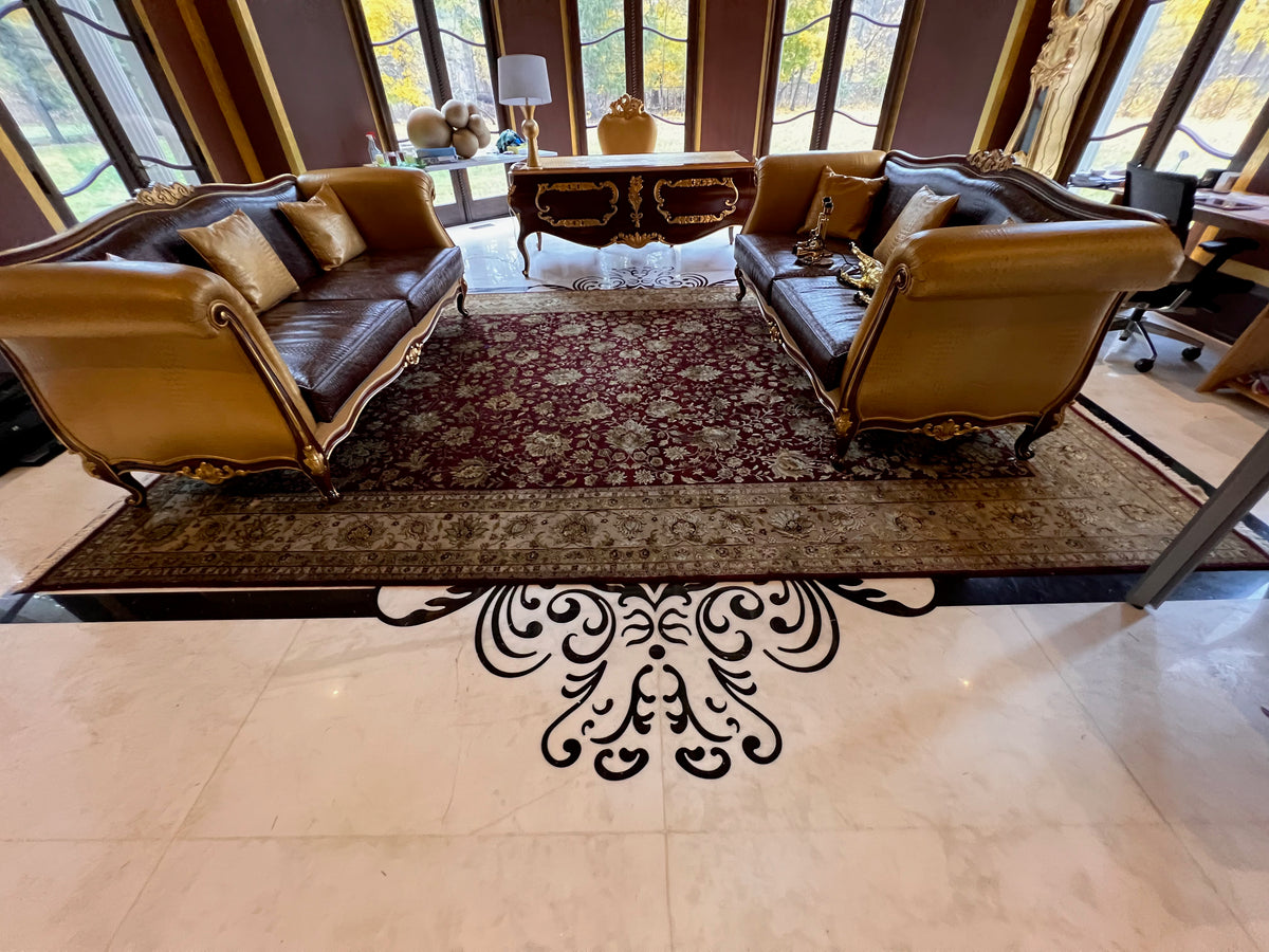 Indian Jaipur Red/Cream Wool Rug, with Artificial Silk Accents- 14.5ft x 9.95ft