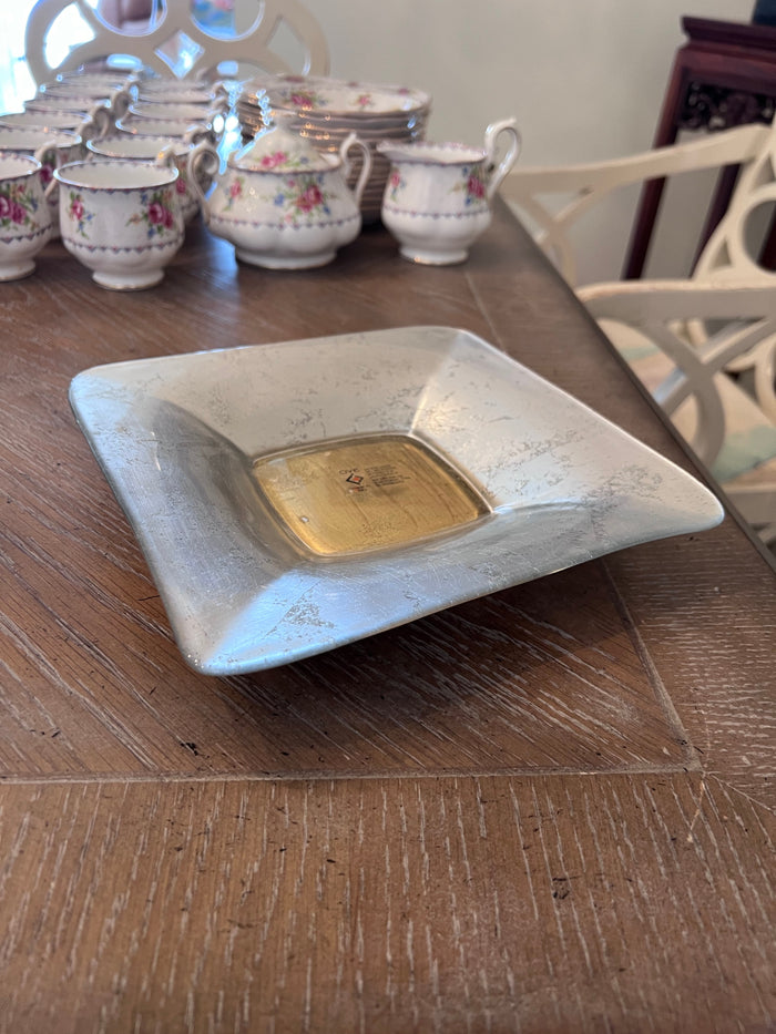 Cive Made in Italy Gold Glass Dish