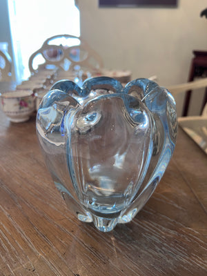 Vintage ORREFORS Blue Glass Vase STELLA POLARIS, design by Vicke Lindstrand, Sweden, 1960s