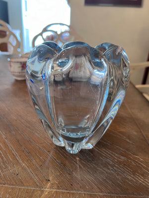 Vintage ORREFORS Blue Glass Vase STELLA POLARIS, design by Vicke Lindstrand, Sweden, 1960s