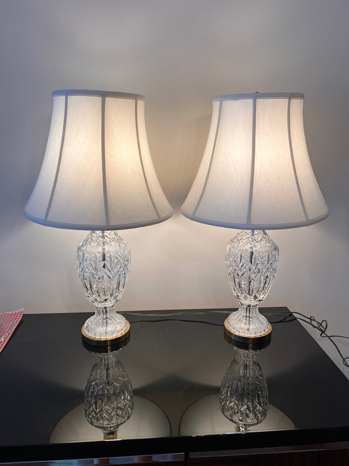 Pair of Beautiful Waterford Crystal Table Lamps, *LIKE-NEW